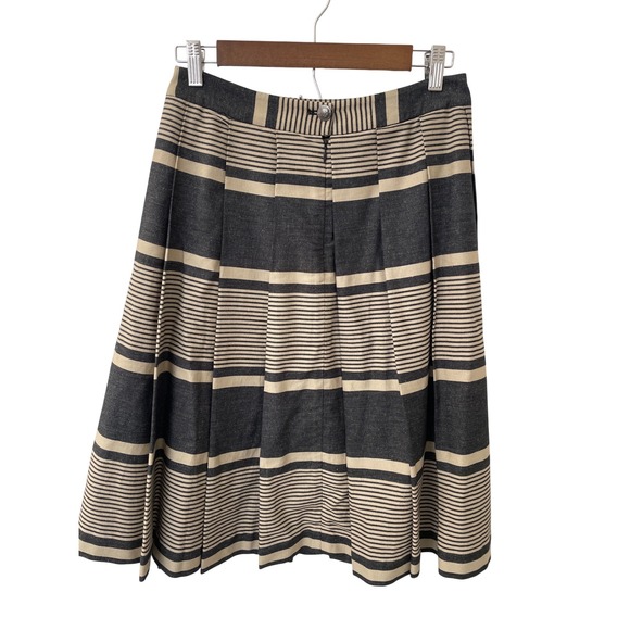 Anthropologie‎ Moulinette Soeurs Pleated Striped Midi Skirt Sz2 Academia Preppy - Picture 3 of 8